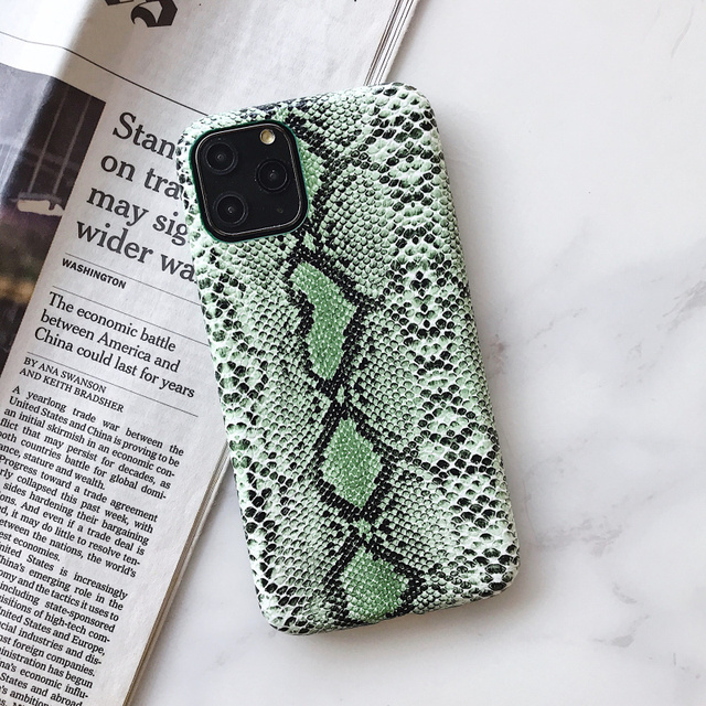 Texture soft silicone phone case For iphone 12 Mini 11 13 pro XS MAX X XR 7 8 6 plus Snake Skin Pu Leather cover Funda