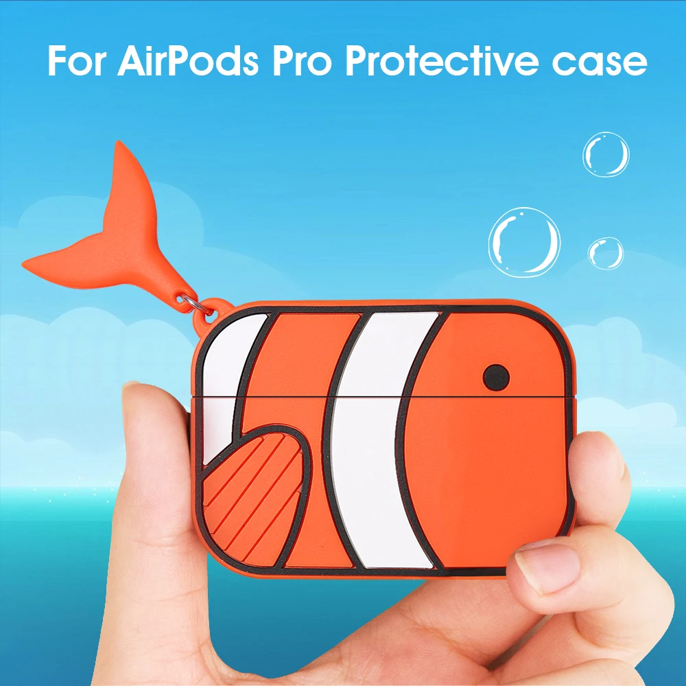 Милый чехол с рисунком рыбы для Airpods Pro Shark, силиконовый чехол для наушников для Apple Airpods Pro, мягкий чехол для Airpods 3, чехол для гарнитуры