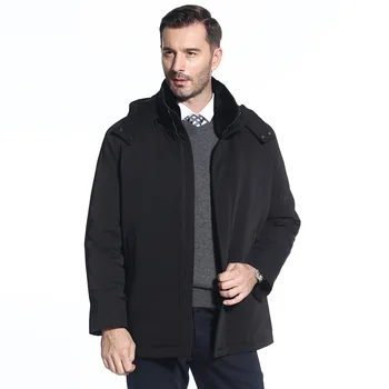 

Wooden Flute Down Jacket Male Winter Medium Length Keep Warm Cold Protection Clothing Middle-aged And Elderly Lian Cap Men's