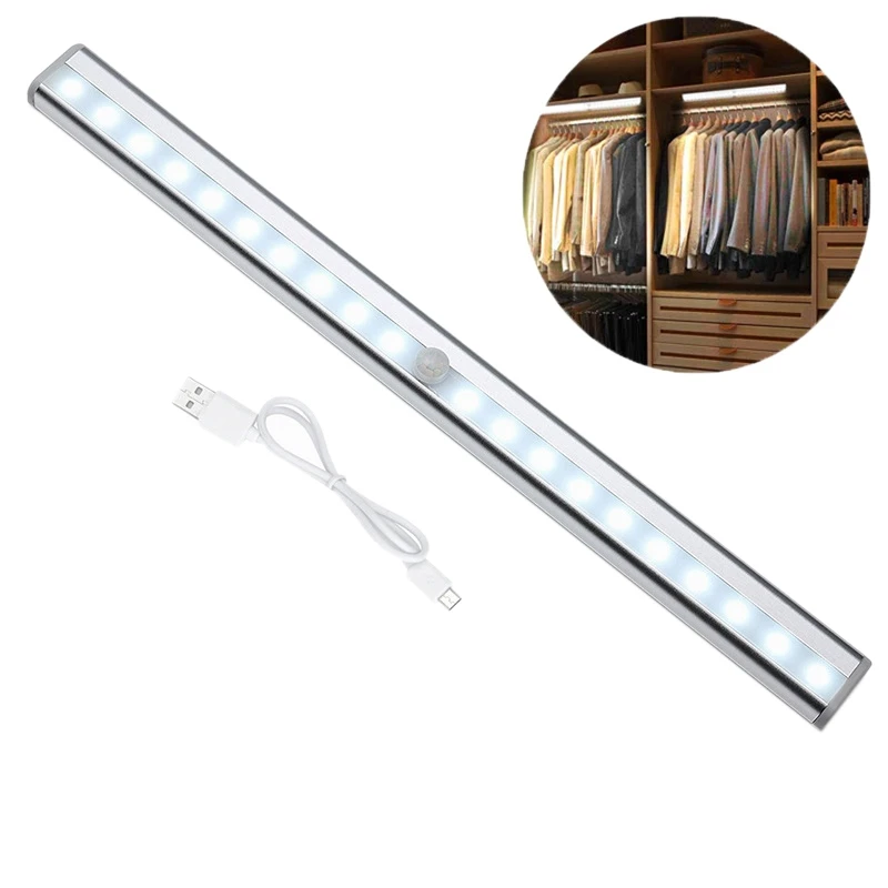 

20 LED Night Light Cabinet Lamp with Motion USB Rechargeable Sensor