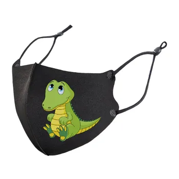 

Adjustable Kids Children Cotton Mask Dinosaur Print Washable Outdoor Mouth Mask Breathable Reusable Protection Face Mask Masque