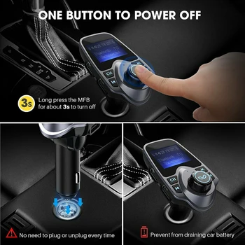 

Auto Accessories BT Wireless Car AUX Audio Receiver FM Adapter USB Charger