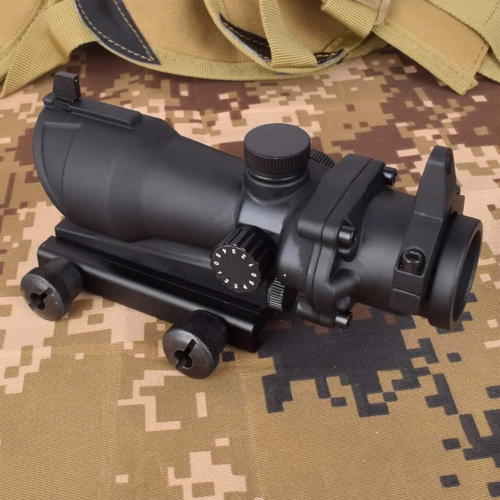 Охотничий прицел ACOG 1X32 тактический Красный Зеленый точечный прицел с подсветкой Оптический прицел с 20 мм Рельсом для страйкбола пистолет