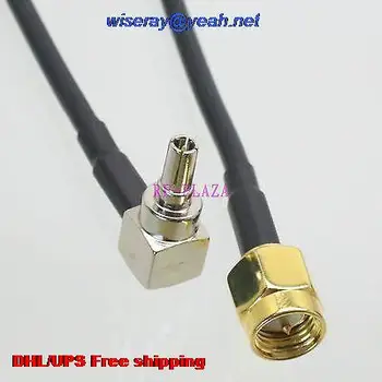 

DHL/EMS 100 pcs Cable 12inch SMA male to CRC9 male right angle RG174 RF Pigtail jumper cable with one year warranty-A2