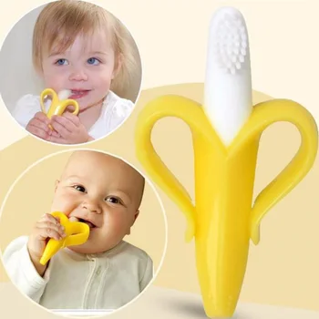 

Baby Silicone Toothbrush Items Environmentally Safe Baby Teether Teething Ring Kids Teether Children Chewing Baby Toothbrush