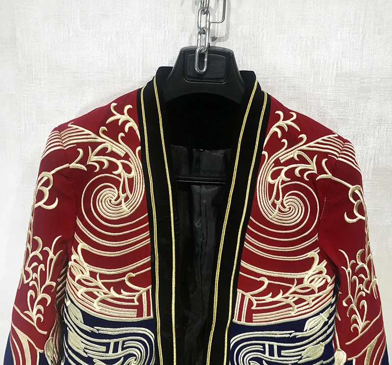 Autumn Mens Blazer Jacket Gold Thread Embroidery Suit Blazer Masculino Erkek Blazer Hombre Stage Party Club Designer Blazer