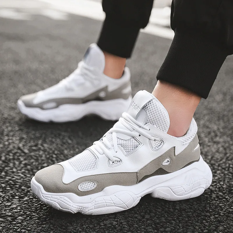 

2019 New Style Catwalks Dad Shoes Men's Sports Trendy Shoes Messi Celebrity Style Breathable Mesh Running Shoes Thick Bottomed E