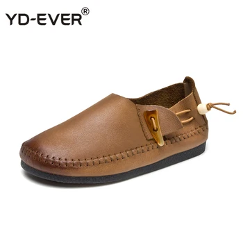

Genuine Leather Flat Shoes Women Loafers Flats Ballerina Shoes Woman Handmade Shoes Pregnant Flats Casual Driving Shoes