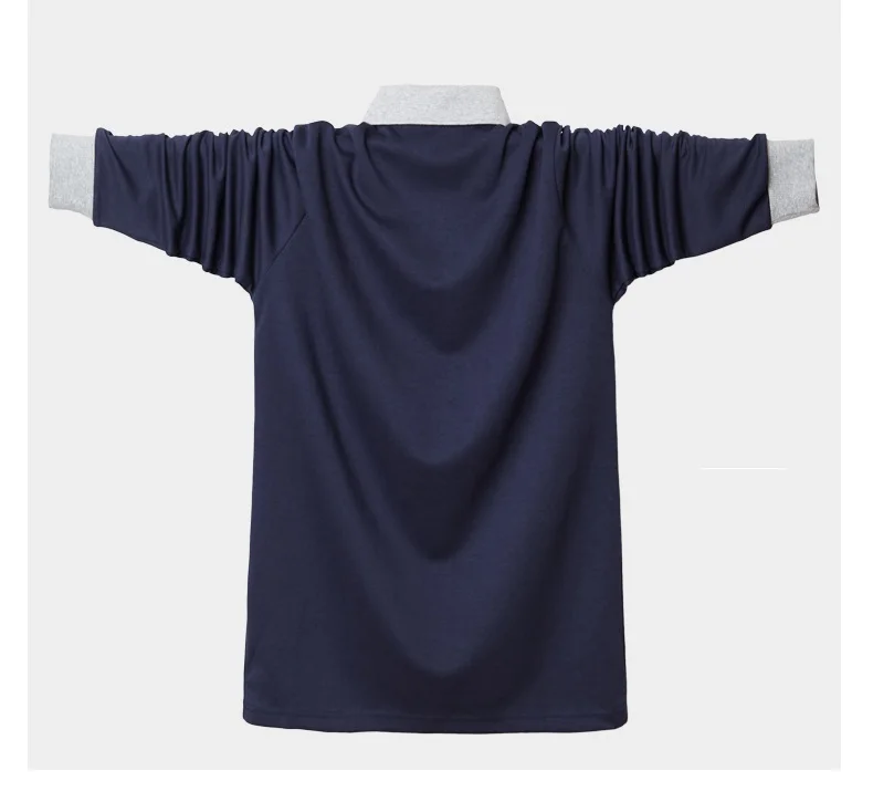 5XL рубашка поло мужская плюс размер хлопок осень зима брендовая мужская рубашка поло с длинным рукавом Повседневная Мужская Лоскутная рубашка мужские s рубашки поло