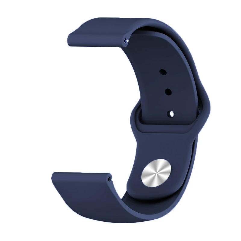 navy blue 18 мм 20 мм 22 мм силиконовый ремешок для huawei/Withings/samsung Galaxy/gear s3/Amazfit Bip Смарт-часы замена Широкие ремешки - Цвет ремешка: navy blue