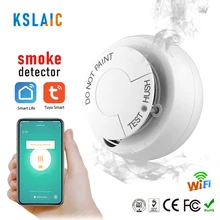Детектор дыма, беспроводной пожарный датчик, Wi-Fi, для офиса, дома, безопасности, высокочувствительные системы сигнализации, Tuya Smart Life, датчик дыма