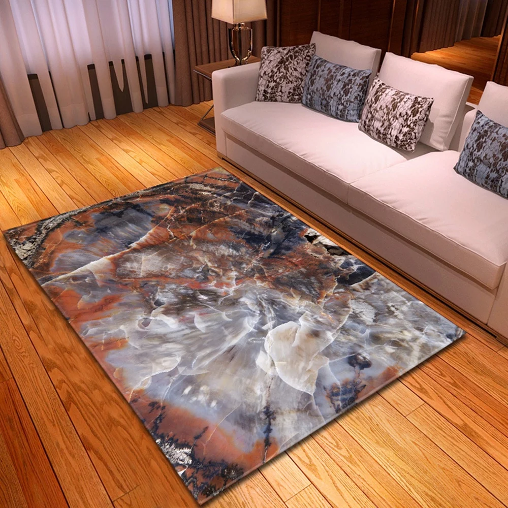 Современный 3D мраморный ковер для гостиной, большой ковер для детской комнаты, домашний нескользящий Детский ковер, декоративный коврик для спальни, прикроватные коврики