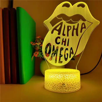 

3D LED Night Light Alpha Chi Tongue Out Action Diagram for Children Halloween Funny Gifts Colors Change Bluetooth Speaker Lamp