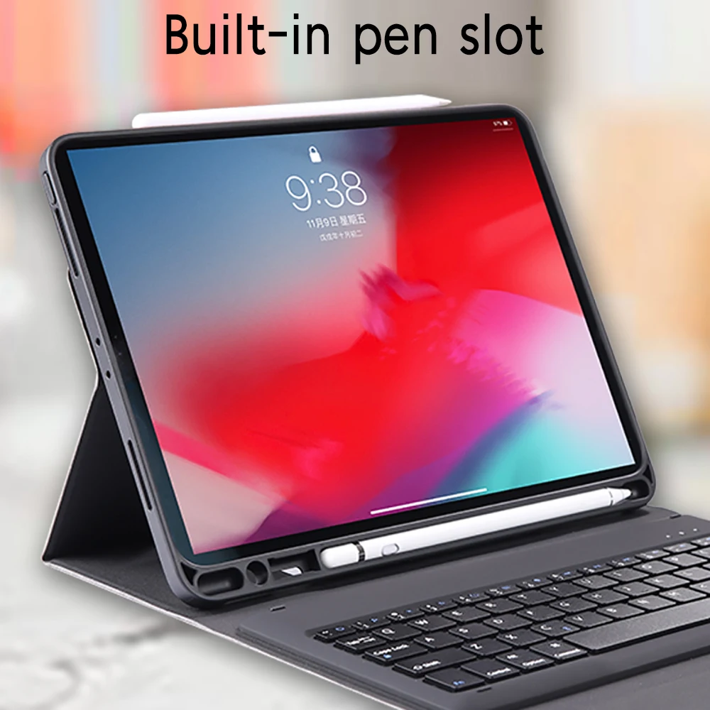 Чехол с клавиатурой США для планшета iPad Pro 12,9 дюйма с чехлом bluetooth-клавиатура кожаный чехол для планшета с отделением для карандашей Apple