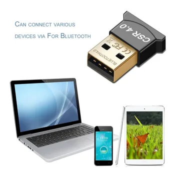 

USB 2.0 CSR 4.0 Dongle Adapter Drive-free Plug and Play Portable Wireless Stereo Audio Receiver for PC Laptop
