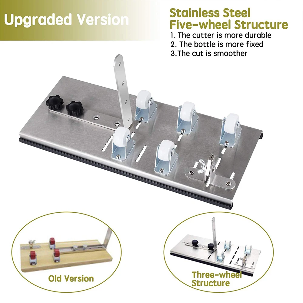 

Hot 3/5 wheels DIY Glass Bottle Cutter Adjustable Sizes Metal Glassbottle Cut Machine for Wine Bottles Home Decorations Cutting