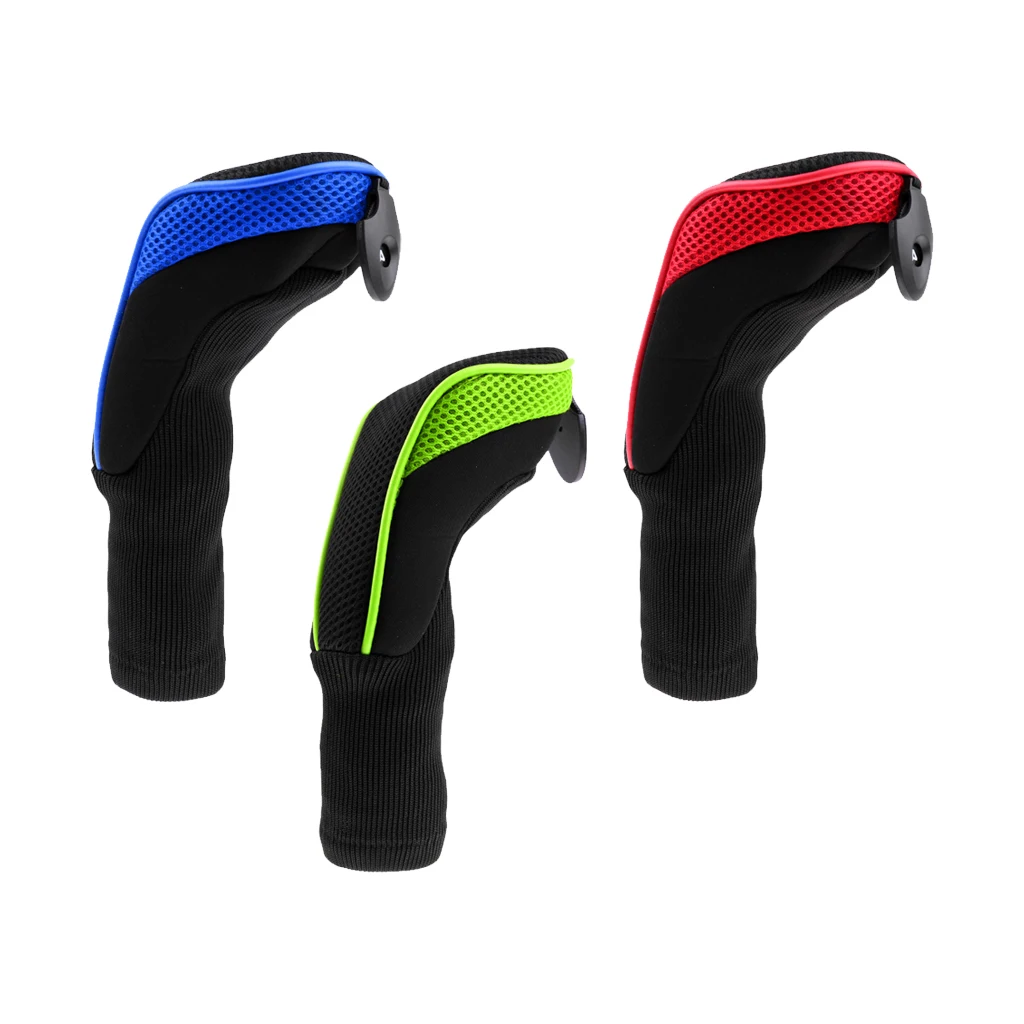 3Pcs Long Neck Headcover Golf Club Rescue Head Covers Golf Hybrid Headcovers Golf Gift Sets Flag Putters Clubs Gear Accessories