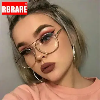 

RBRARE Vintage Women Glasses Frame Men Anti Blue Light Eyeglasses Frames Retro Square Glasses Clear Lens Optical Spectacle Frame