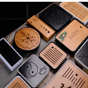 

1PC Melamine Tea Tray Drainage Water Storage Kung Fu Tea Set Room Board Table Chinese Tea Cup Ceremony Tools Tea Set