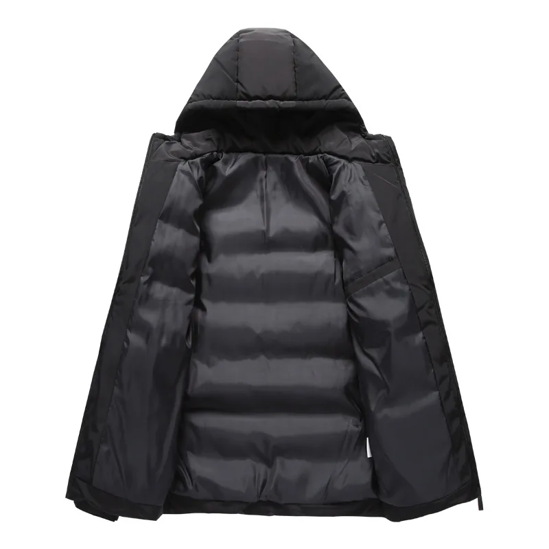 Зимняя мужская куртка размера плюс 5XL, 6XL, 7XL, 8XL, Толстая Теплая Повседневная ветровка, мужская верхняя одежда с капюшоном, пальто с хлопковой подкладкой
