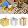 Wedding Decoration Small Gift Box Bulk Candy Boxes with Ribbons Gold Striped Box Party Favors Baby Shower Birthday Supplies ► Photo 1/6