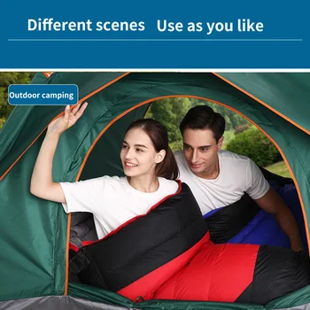 

Ultralight Sleeping Bag Breathable Rectangular Splicing Outdoor Camping Duck Down Autumn Comfortably Portable Sleeping Bag