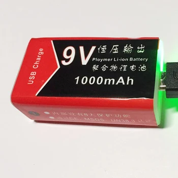 

9V 1000mAh Li-ion Battery USB Charging battery 9v lithium USB Rechargeable battery for Multimeter Microphone Toy Remote Control