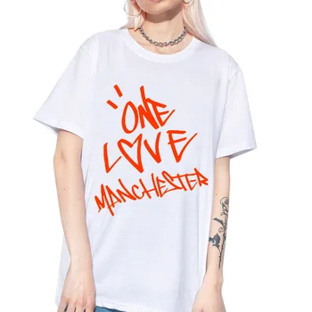 

Ariana Grande One Love Manchester Vocal Concert T Shirt Female Harajuku Casual Tops 100% Cotton Soft Tees Women Streetwear