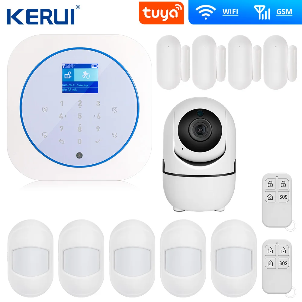 Система сигнализации KERUI G12 Tuya GSM Wi Fi сенсорная панель RFID карты домашняя система