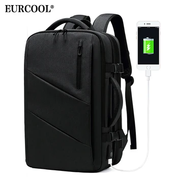 

EURCOOL Multifunction Travel Backpack 15.6" Laptop Male Mochila USB Charging Large Capacity Business Expansion Backpack n1811