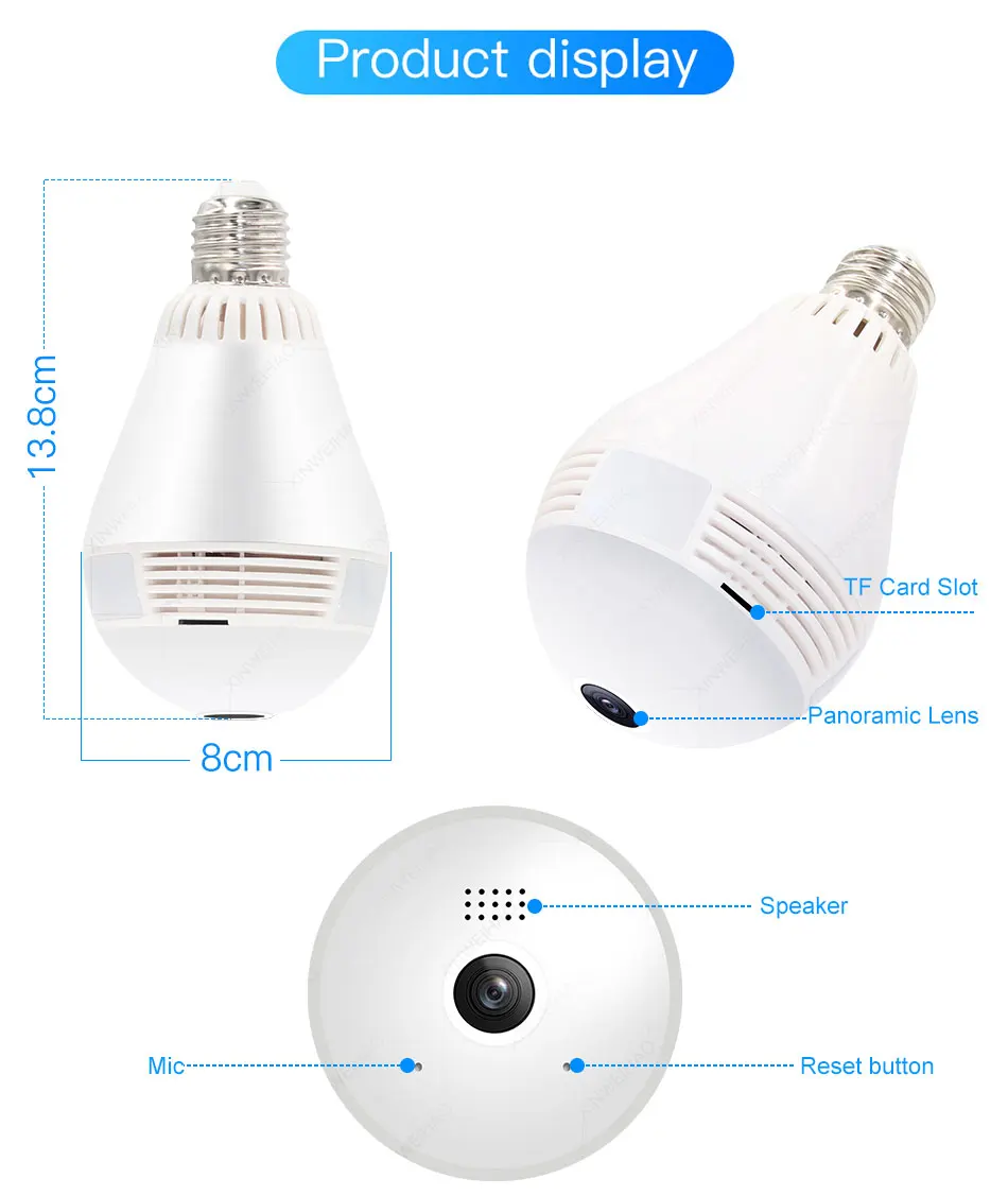 WiFi Security Camera Light Bulb