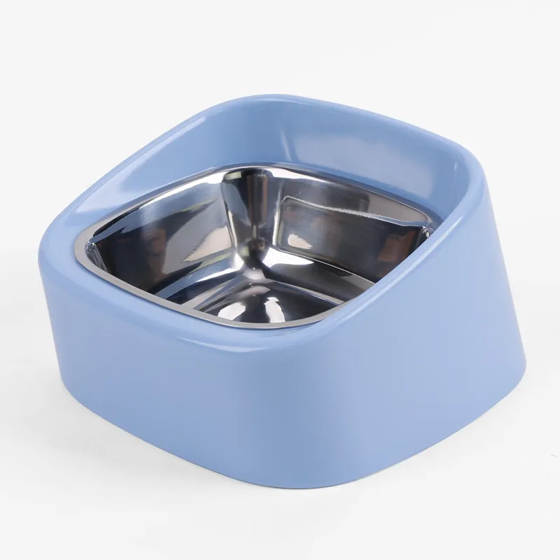 Синий pet products puppy stuff SUPER DESIGN high side tilt design dogs feeder Melamine material Stainless steel pet bowl - Цвет: Синий