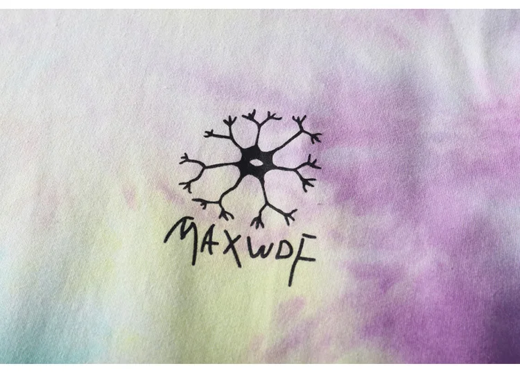 Aolamegs Men Hoodies Watercolor Pullover Casual Oversize Back Letter Print Hooded Sweatshirt Lovers Hip Hop Style Streetwear