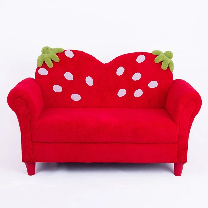 Мультяшный тканевый диван-табурет с клубничкой, детский маленький диван, красный детский диван-стул, детская спальня, сумка для фасоли, zitzak