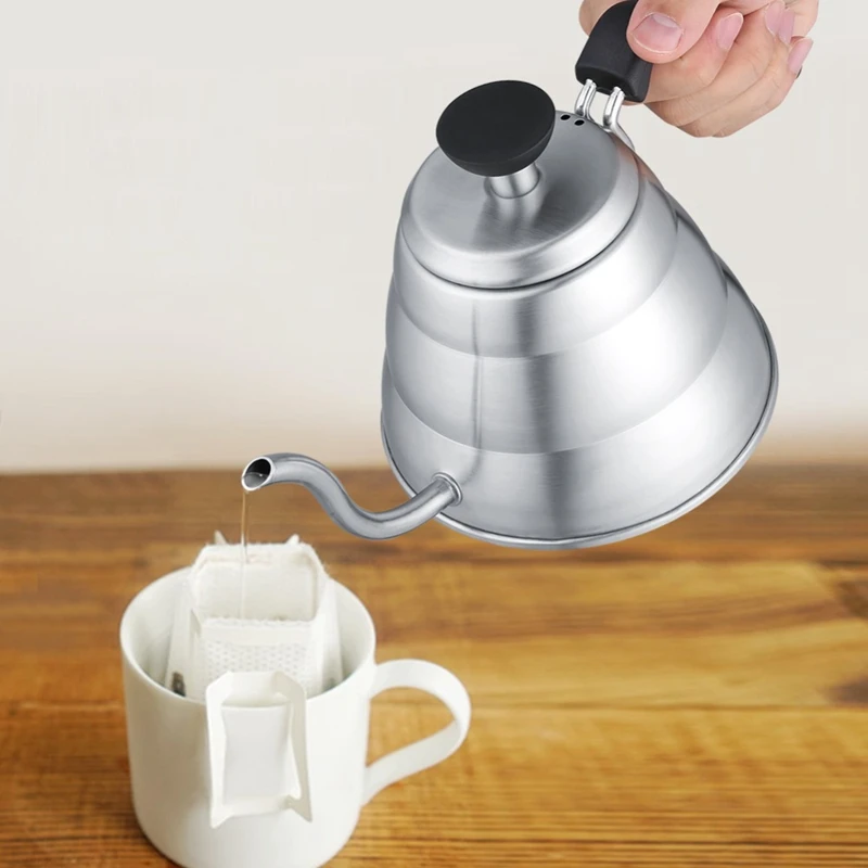 

Stainless Steel Hand Drip Pot Coffee & Tea Kettle With Gooseneck-Shaped Spout