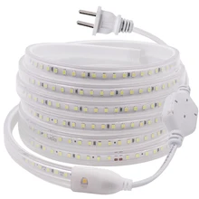 

Waterproof LED Strip Light 120LED/m SMD 2835 220V 110V Flexible LED Ribbon Lights Lamp With EU US UK Power Plug Home Decoration