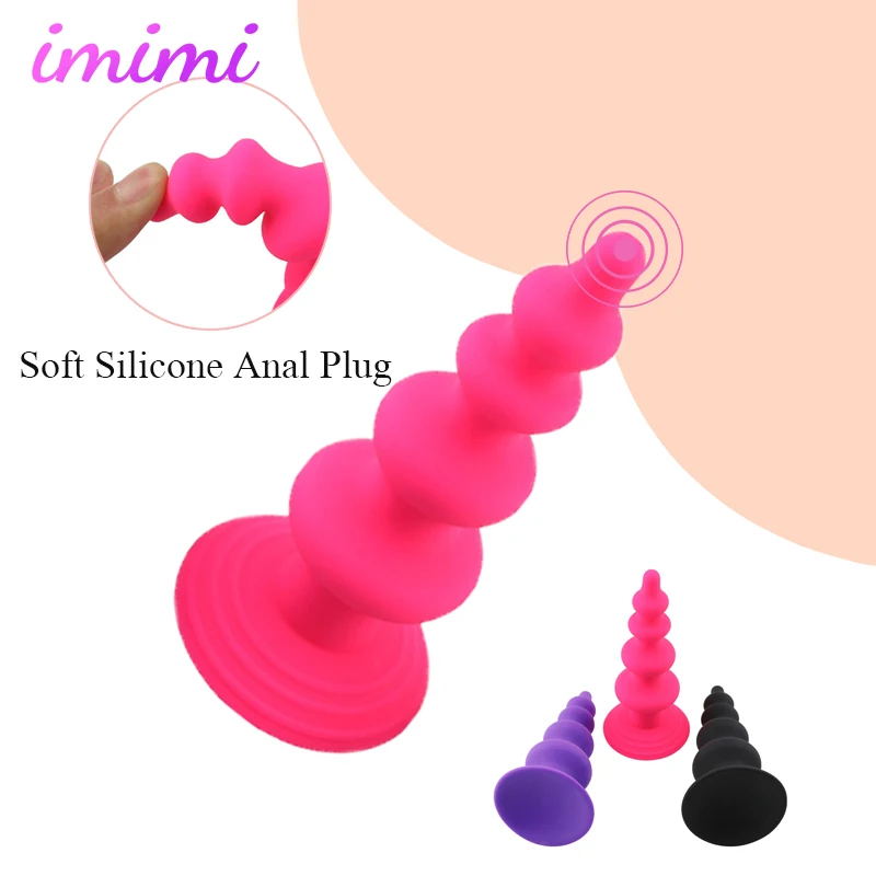 Гибкая силиконовая Анальная пробка для начинающих мастурбации анус стимуляция