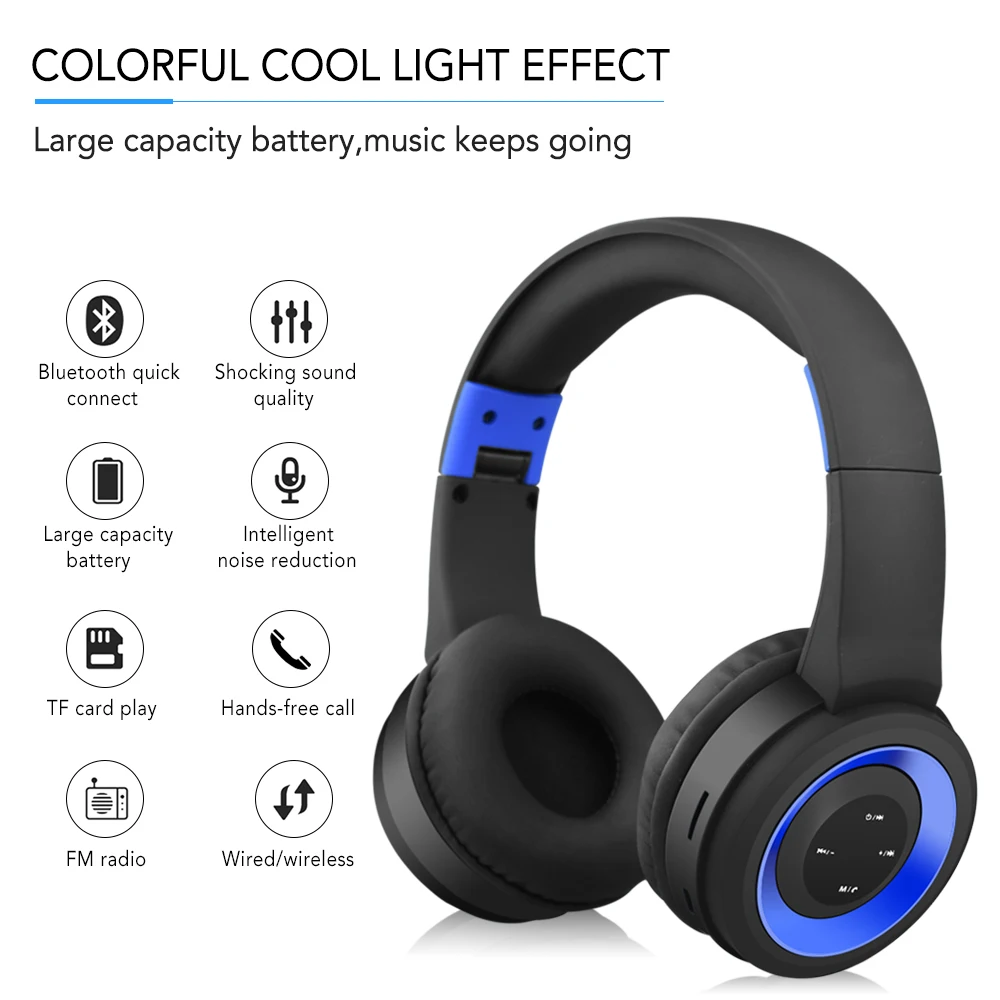 Gaming Headset Bluetooth Wireless Headset HIFI Noise Reduction Sound USB Audio Transmitter 3 5mm HiFi Deep Bass Music Headset