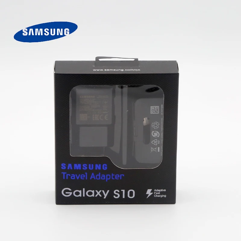 Оригинальное Адаптивное быстрое зарядное устройство samsung для Galaxy s10 s10e S8 S9 Plus Note 8 9 A3 A5 A7 USB настенный адаптер для быстрой зарядки - Тип штекера: EU Charger Cable box