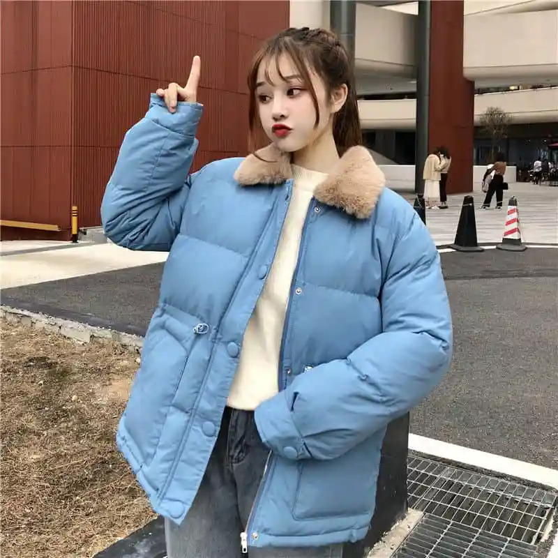 Best NiceMix Autumn Winter Women Thicken Cotton Coat Drawstring Coats Long Sleeve Jacket Female Warm Fur Collar Parkas Outwear