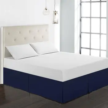 

40Pleated Bed Skirt 15 Inch Drop Dust Ruffle Twin Full Queen King size With Bed Surface