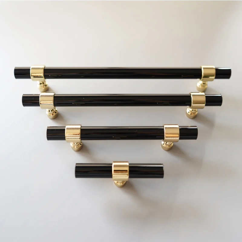 Различные размеры современный стиль черные акриловые ручки для ящика Т образная