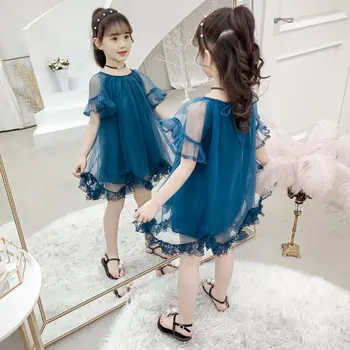 

Summer Baby Party Dress For Girls Princess Mesh Kids Clothes Children Lace Clothing 4 5 6 7 8 10 Years Casual Style Outfits Wear