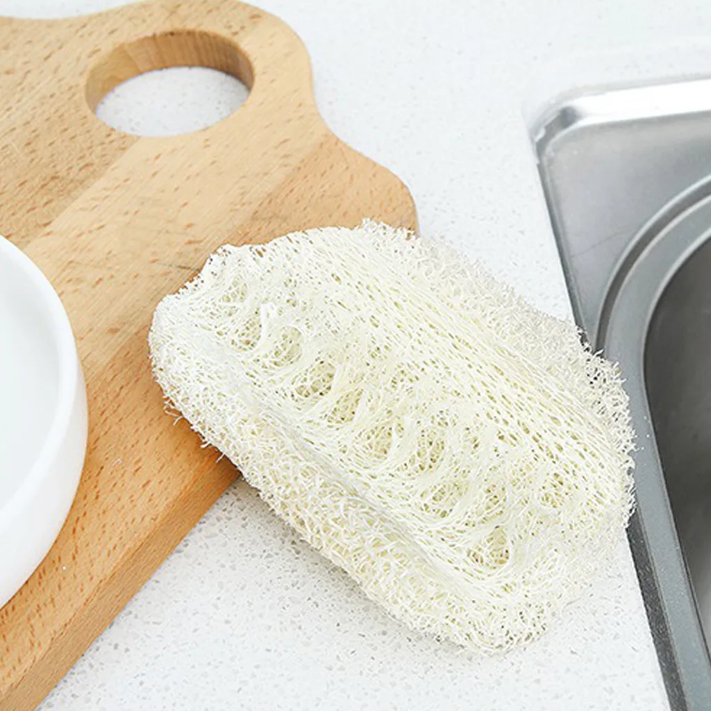 Чистящая одежда из натуральной люфы Luffa Loofa из сверхтонкого волокна щетка для кухонных чашек и чаш для чистки