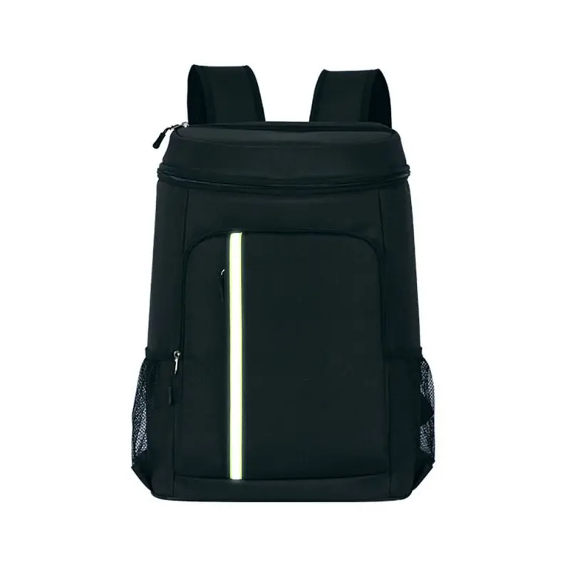 30L Outdoor Lunch Bag Waterproof Cooler Insulated Thermal Zipper Picnic Box Ice Bags Beer Container With Shoulder Straps - Цвет: Черный