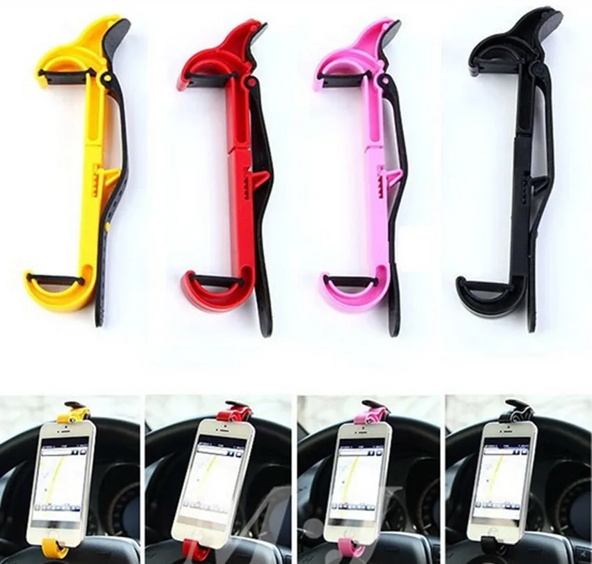 Hot Universal Steering Wheel Cradle Holder Clip Car Mount Bracket For Cellphone GPS for iphone samsung xiaomi phone holder Hot Universal Steering Wheel Cradle Holder Clip Car Mount Bracket For Cellphone GPS for iphone samsung xiaomi phone holder
