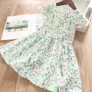 

Spring and Summer 2020 Star Green Leaf Dress Girl Dress Wholesale