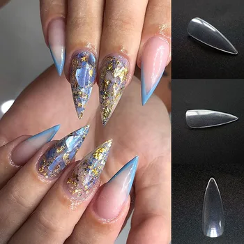 

600pcs Clear Nail Tips Long Sharp False Nails For Extension Acrylic Artificial Tip Manicure with Box of 12 Sizes Press On Nails