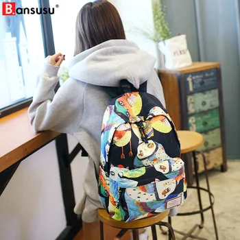 

2020 New Waterproof Polyester Printed Backpack Female Korean Travel Bag Large Capacity Student Bag Backpack Toddler Boy Toys