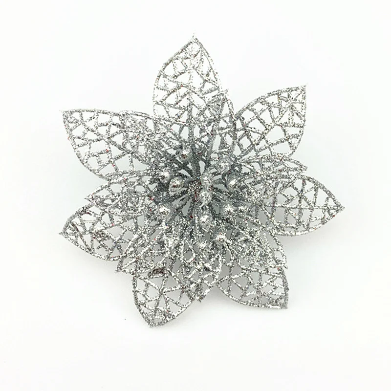 1pc/5pcs Artificial Flowers Christmas Decorations For Home Christmas Tree Ornaments Xmas Tree New Year Decor Navidad